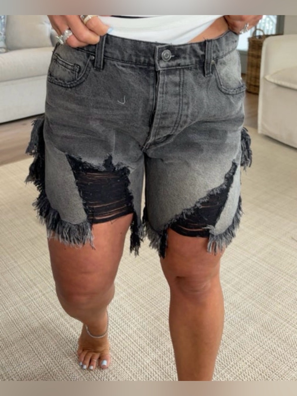Distressed Denim Short - Picture 6 of 13